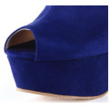 lacets bleus / nude peep toe chaussures à talons hauts femmes matures